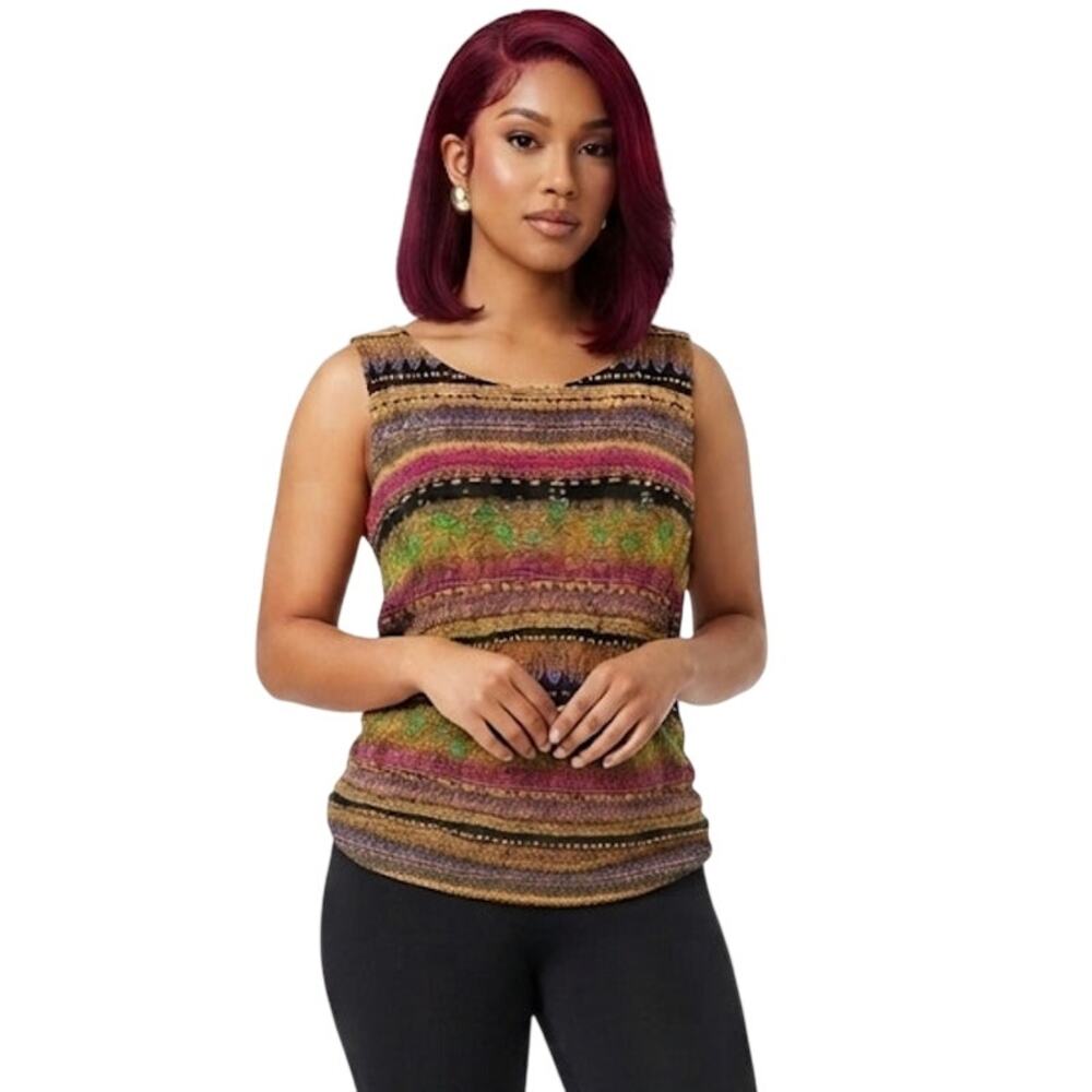 Sleeveless Colorful Tank Top Business Casual Office Plus Size XL